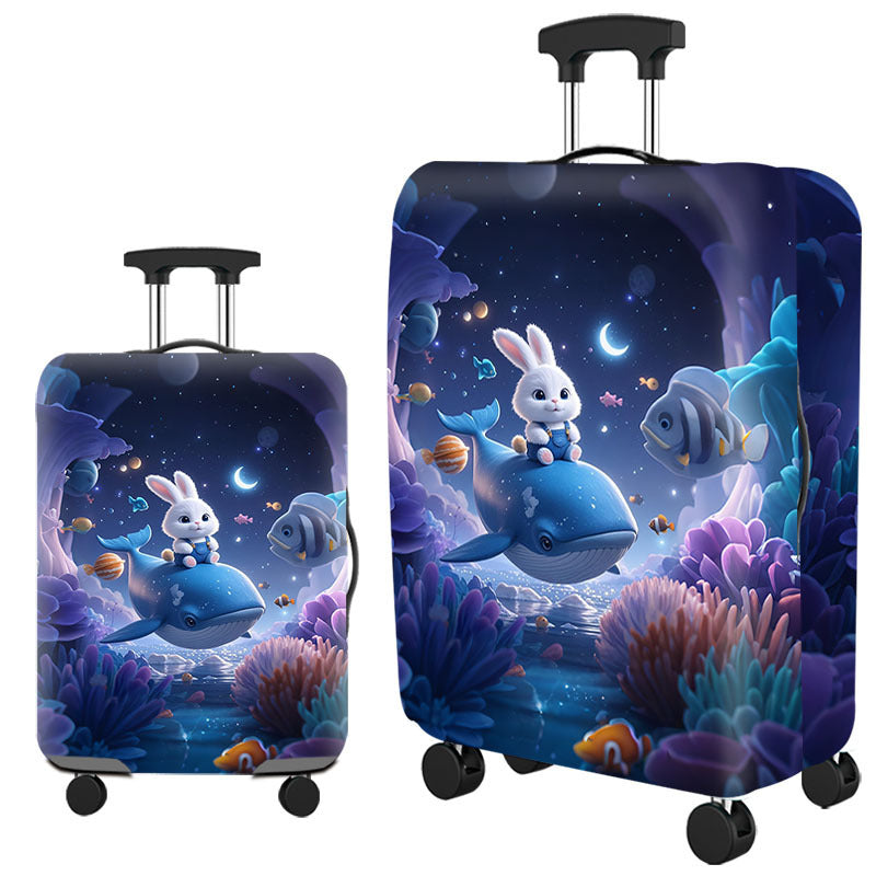 Tropical Leaf Print Hard Shell Luggage Bowlift