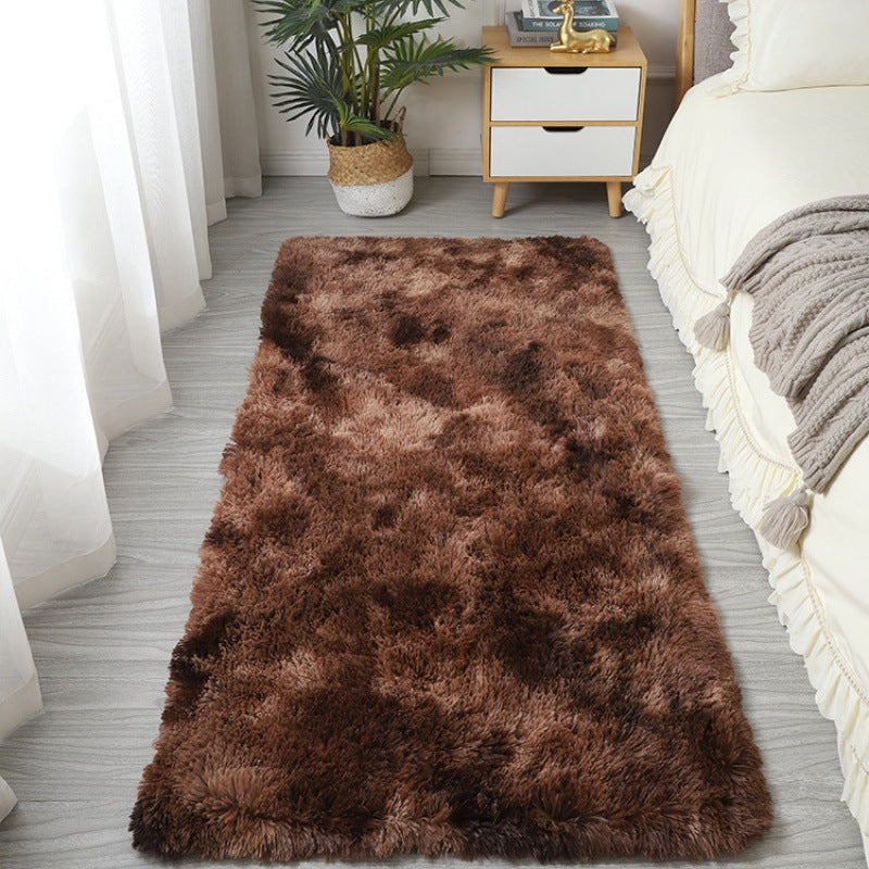 Plush Long-Pile Shag Area Runner Rug With Anti-Slip Backing And Faux Sheepskin Texture