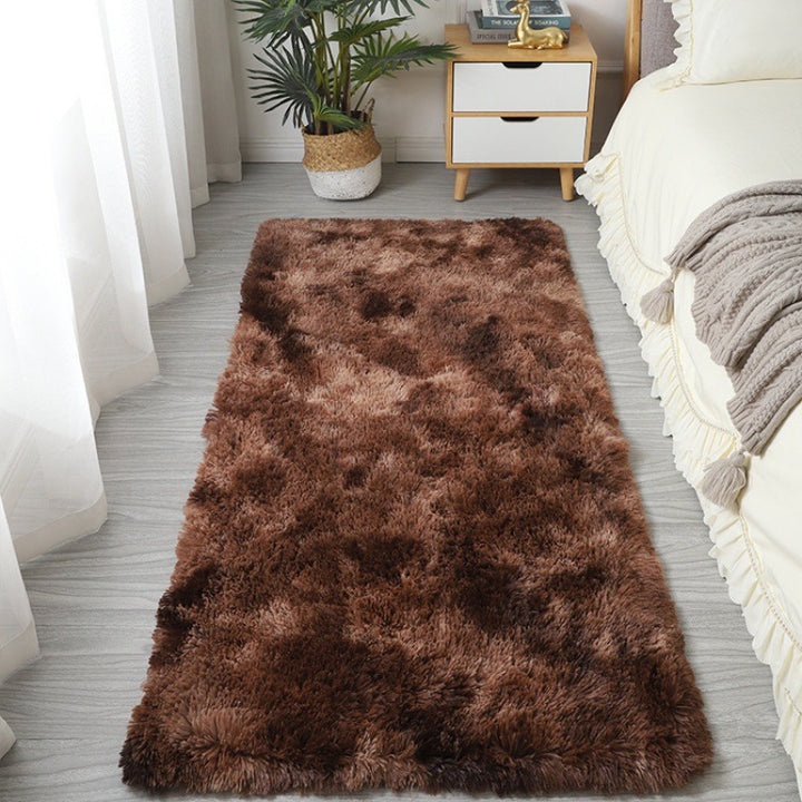 Plush Long-Pile Shag Area Runner Rug With Anti-Slip Backing And Faux Sheepskin Texture