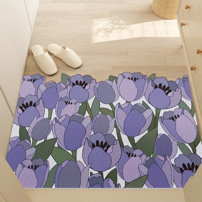 Floral Pattern Non-Slip Area Mat