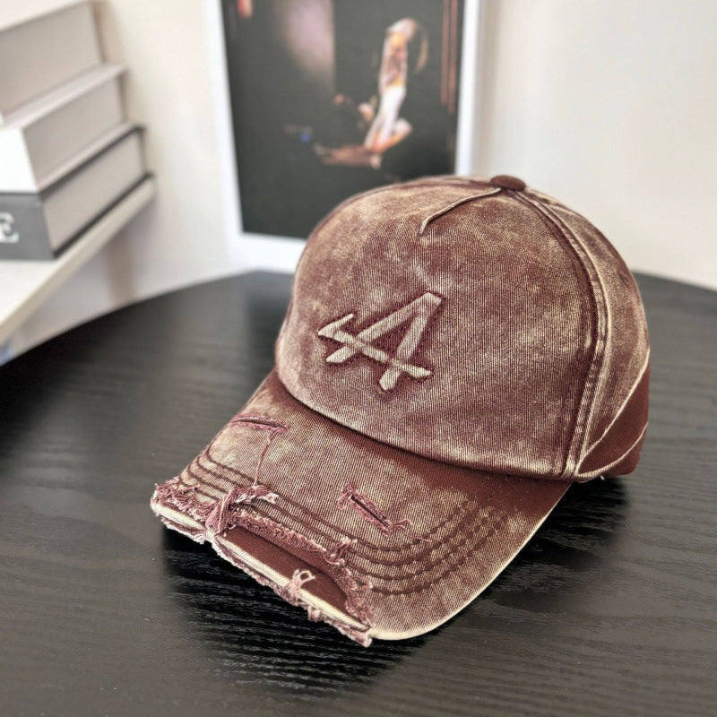 Women's Distressed Vintage Style Baseball Cap Bowlift