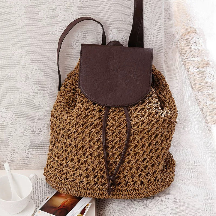 Braided shoulder bag with leather flap Bowlift