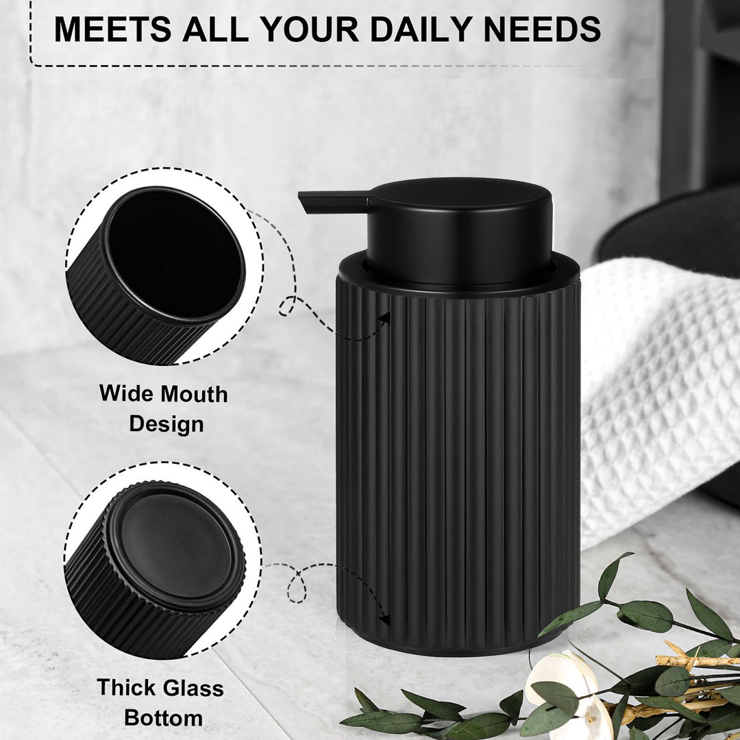 Ribbed matte silicone finish soap dispenser and toothbrush tumbler set Bowlift