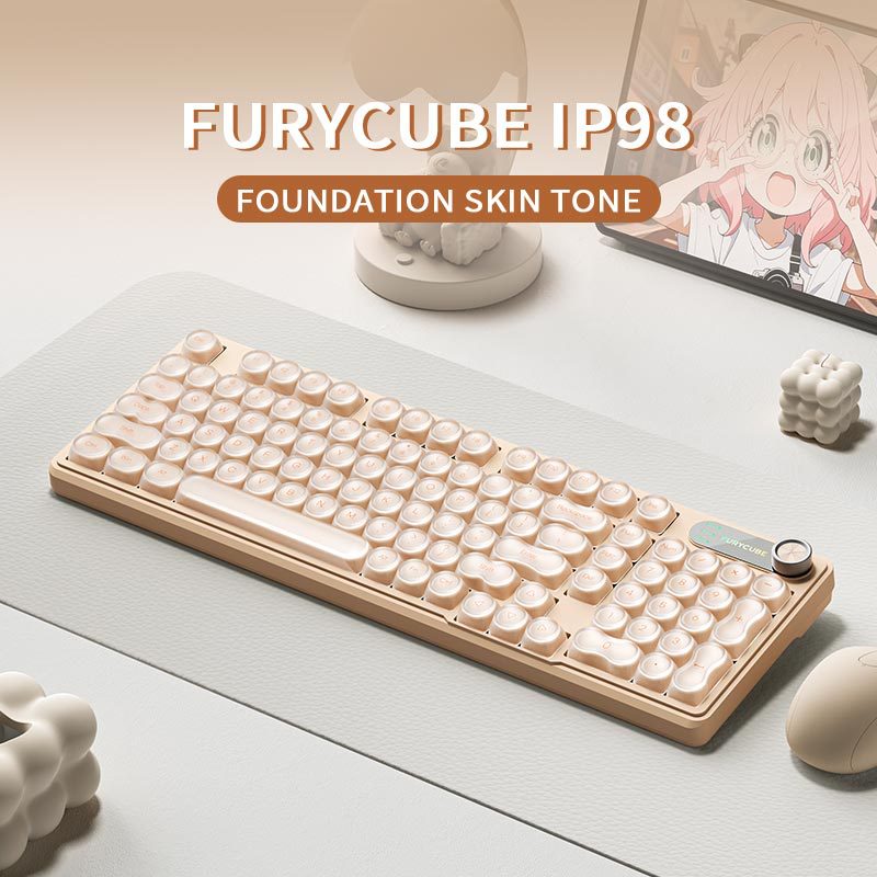 Retro Round-Key Mechanical Keyboard Bowlift