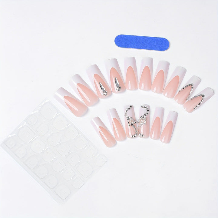Nail set with elegant design and glitter accents Bowlift