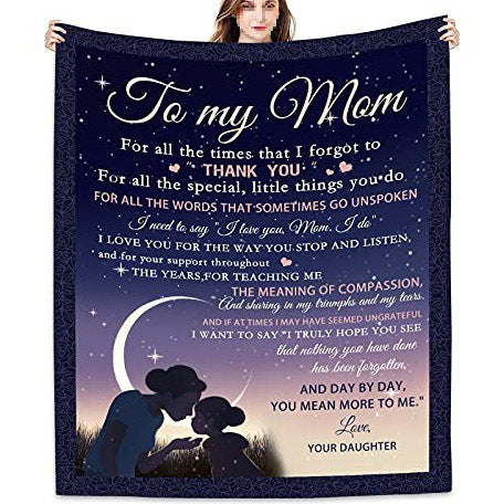 Sentimental Fleece Throw Blanket With Lion And Cub Graphic And Heartfelt Message For Dad