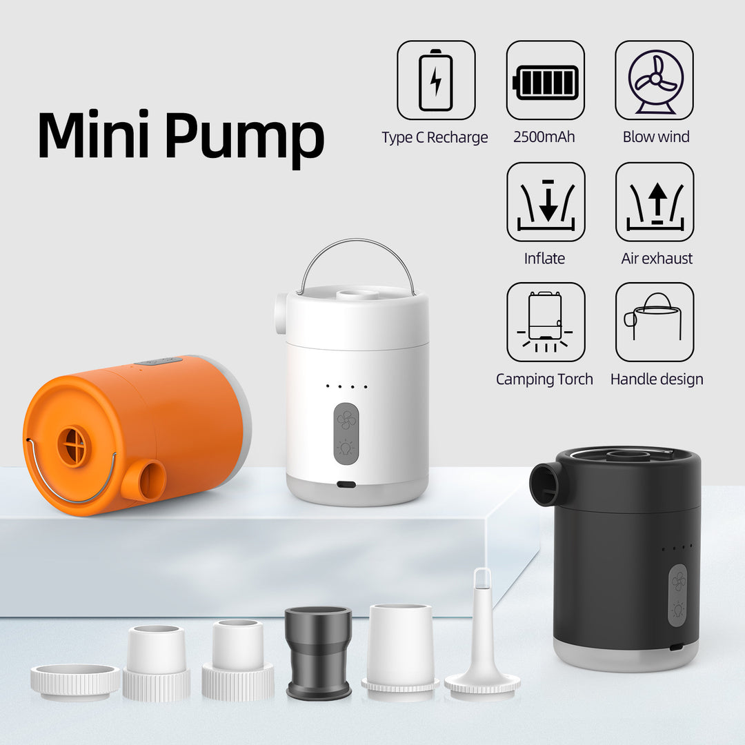 Portable Cordless Rechargeable Electric Air Pump With Multi-Nozzle Adapters Bowlift