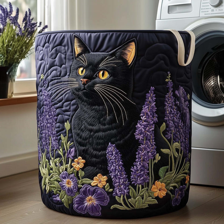 Quilted Decorative Laundry Storage Basket With Rope Handles Collapsible Fabric Organizer