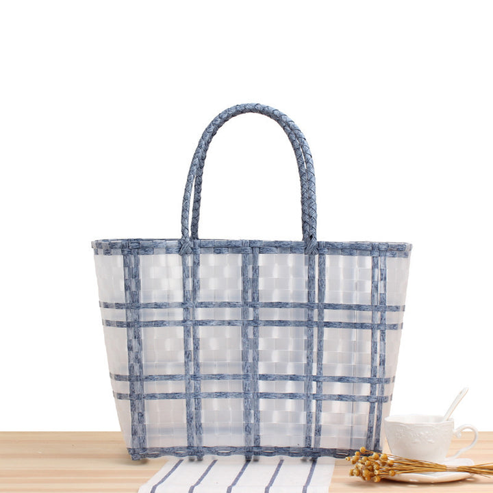 Tote bag with transparent window and braided handles Bowlift