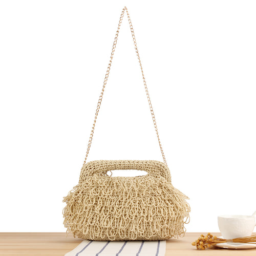 Designer handbag with intertwined macramé structure Bowlift