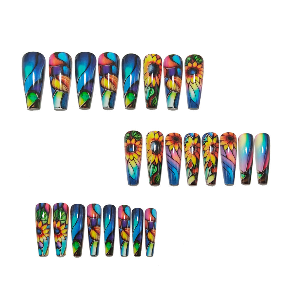 Artificial nails with floral design Bowlift