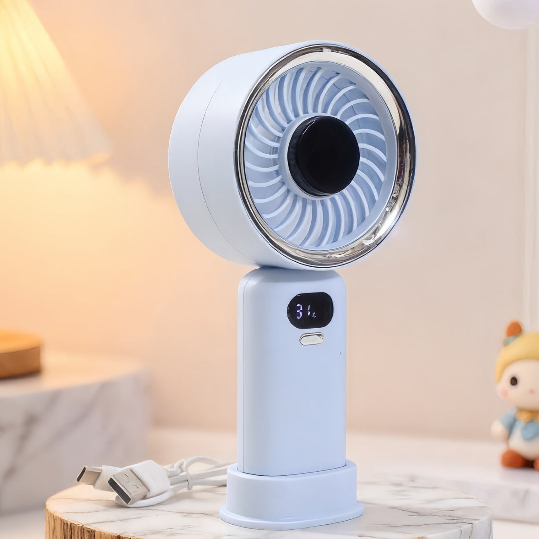 Ladies portable mini fan with digital speed display Bowlift