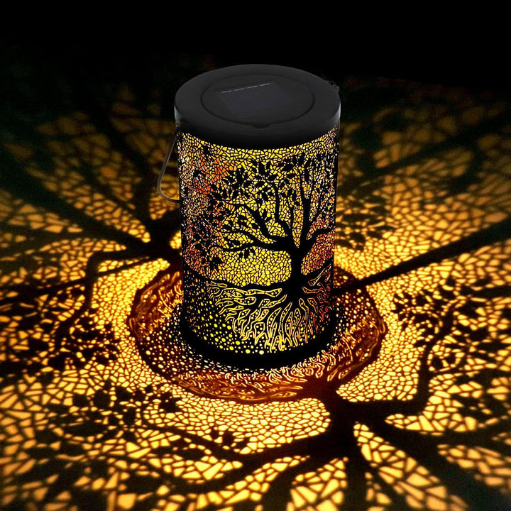 Intricate Metal Shadow Projection Table Lamp With Rechargeable LED Bowlift