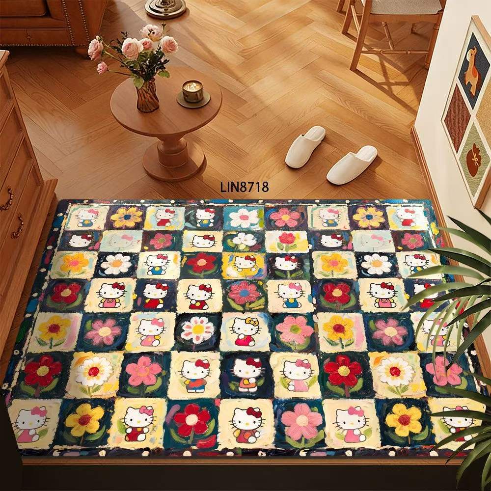 Floral Pattern Decorative Floor Mat Bowlift