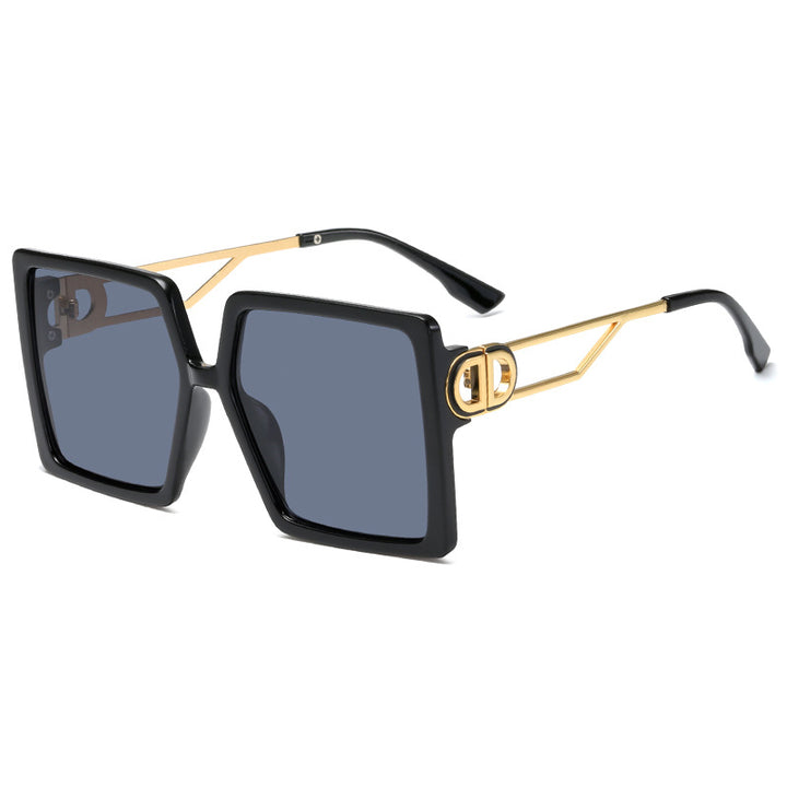 Women's oversized square sunglasses with elegant metal frame and polarizing lenses Bowlift