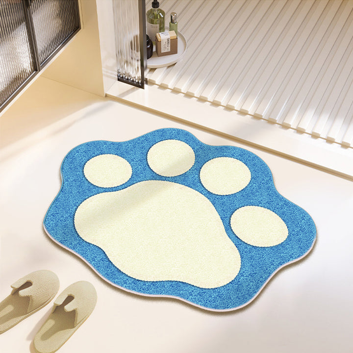 Fun Paw Print Bath Mat Bowlift