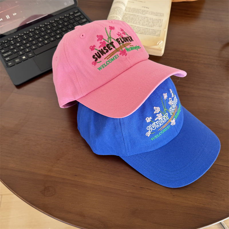 Women's Embroidered Floral Design Cap Bowlift