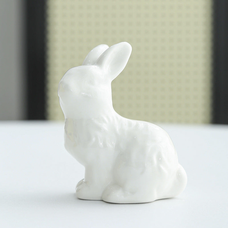 Whimsical Ceramic Rabbit Sculpture Bowlift