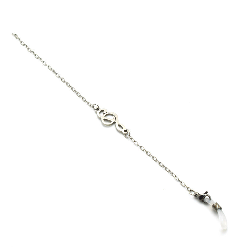 Artistic Silver Eyewear Chain Bowlift
