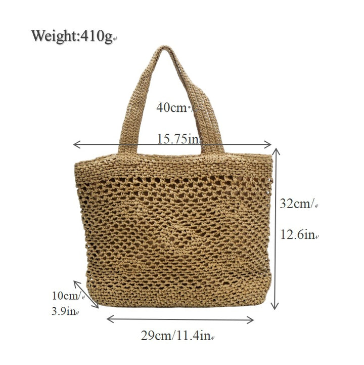 Large macrame bag with leather accents Bowlift