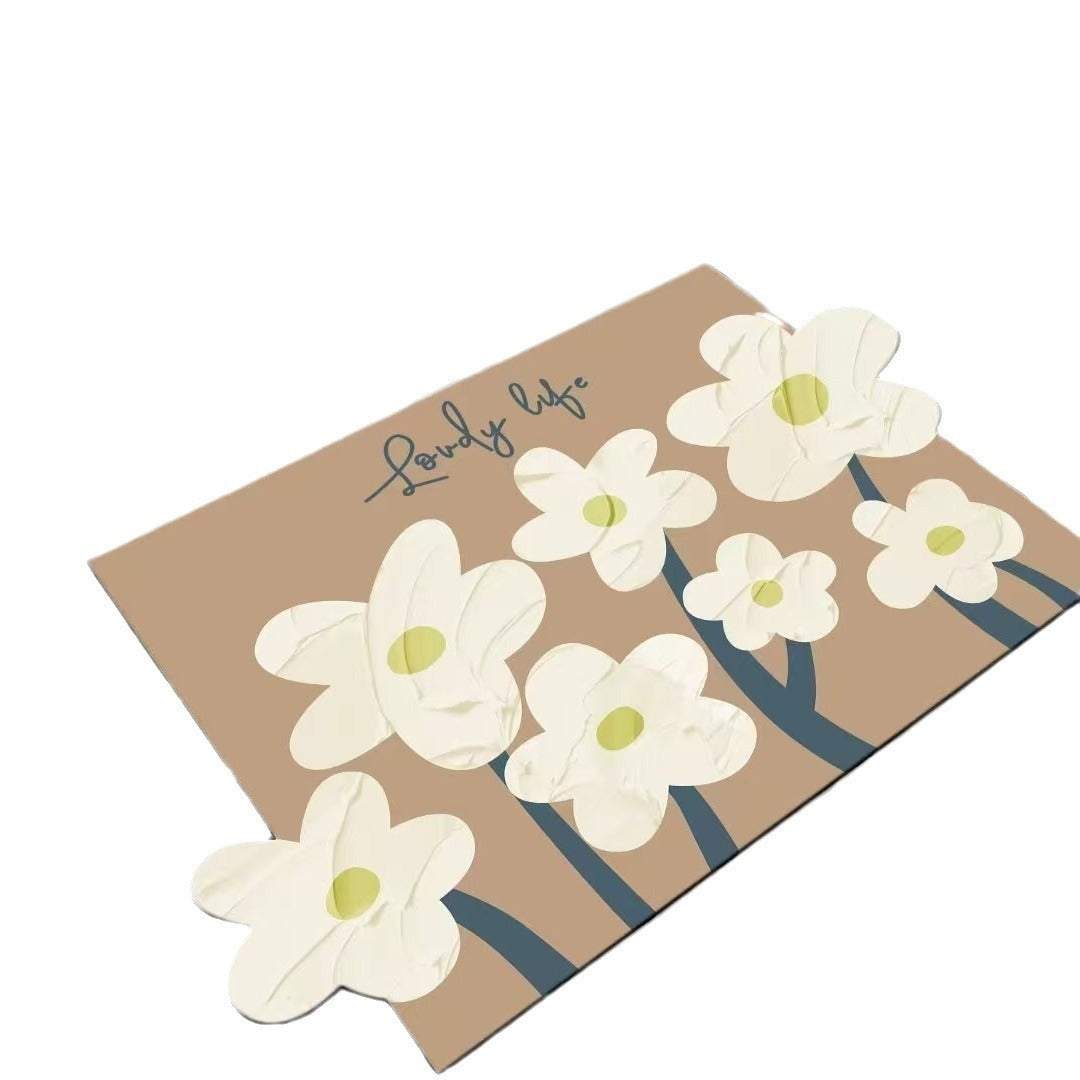 Decorative Floral Kitchen Mat Bowlift