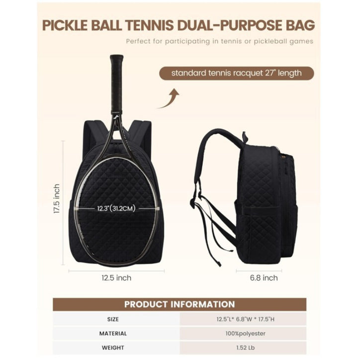 Stylish Quilted Tennis Backpack Bowlift
