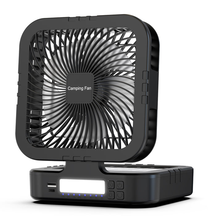 Portable Battery-Operated Camping Fan with LED Light Bowlift