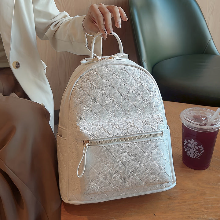 Floral Textured Mini Backpack Bowlift
