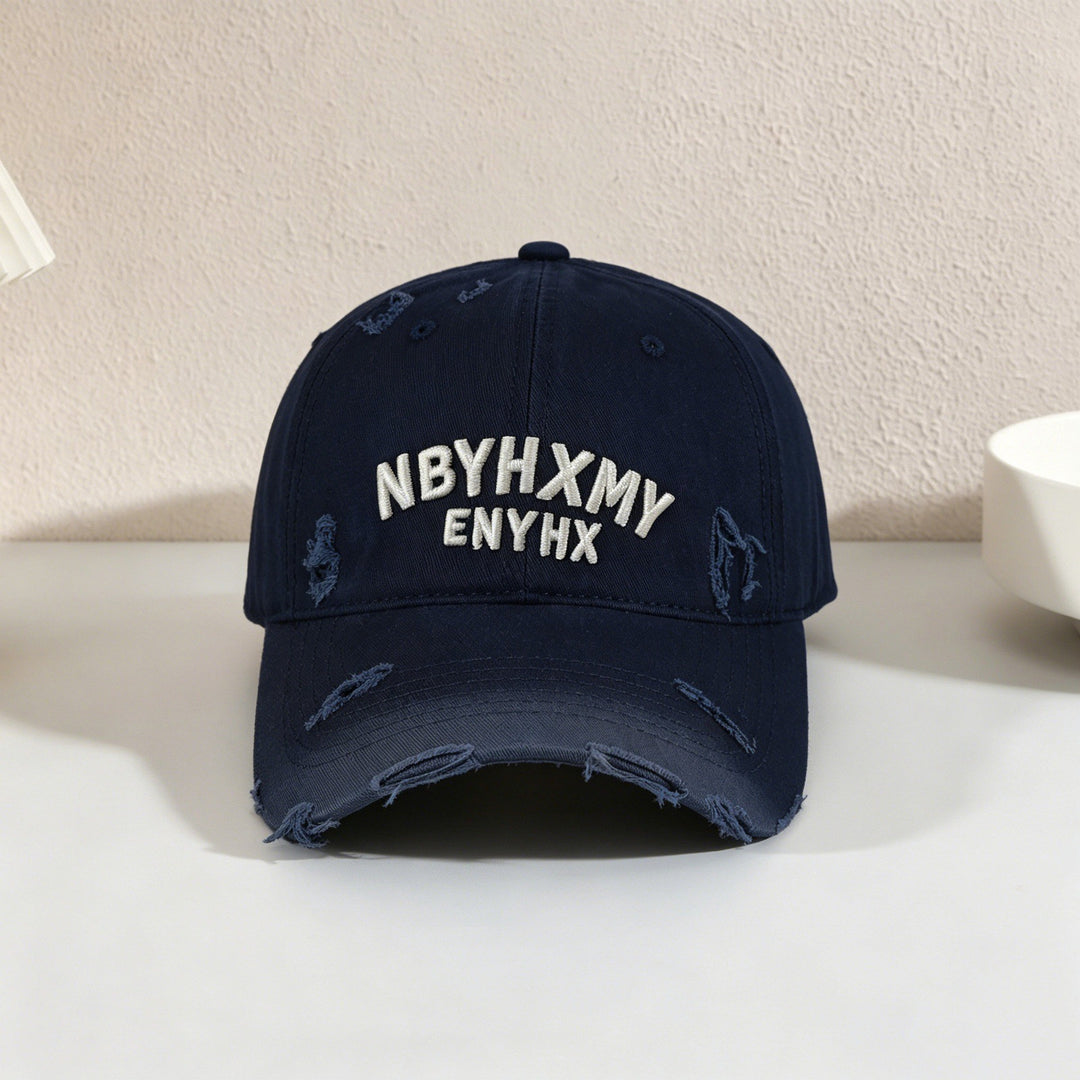 Men's Casual Distressed Textured Baseball Cap Bowlift