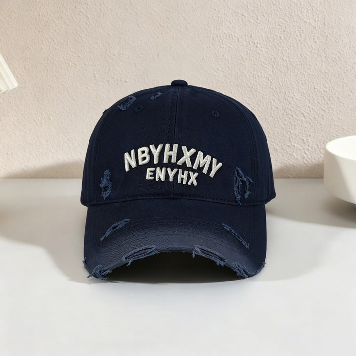 Men's Casual Distressed Textured Baseball Cap Bowlift