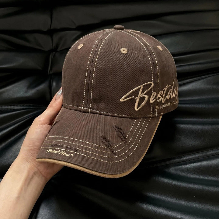 Men's Distressed Casual Cotton Baseball Cap Bowlift