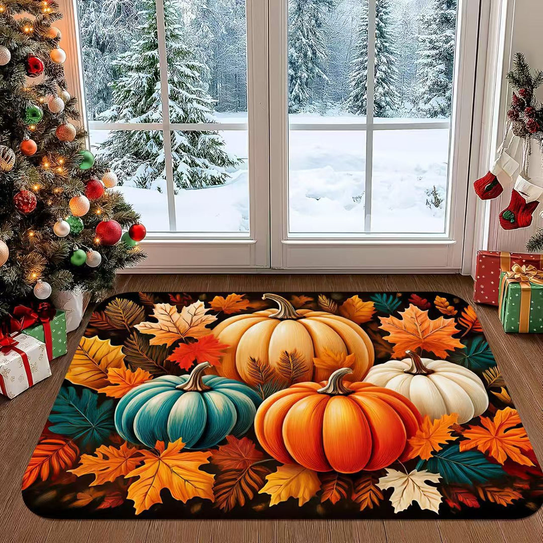 Floral Themed Welcome Mat Bowlift