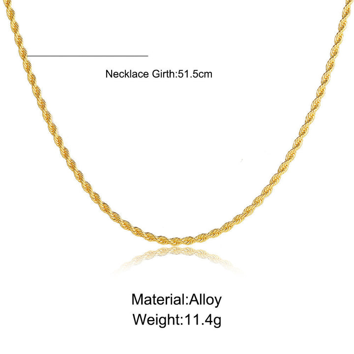 Twisted Rope Chain Necklace Bowlift
