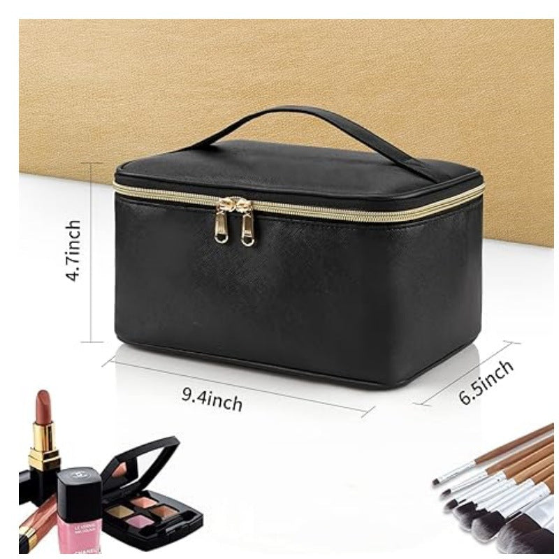 Cosmetic Organizer Bag with Structured Design and Versatile Compartments Bowlift