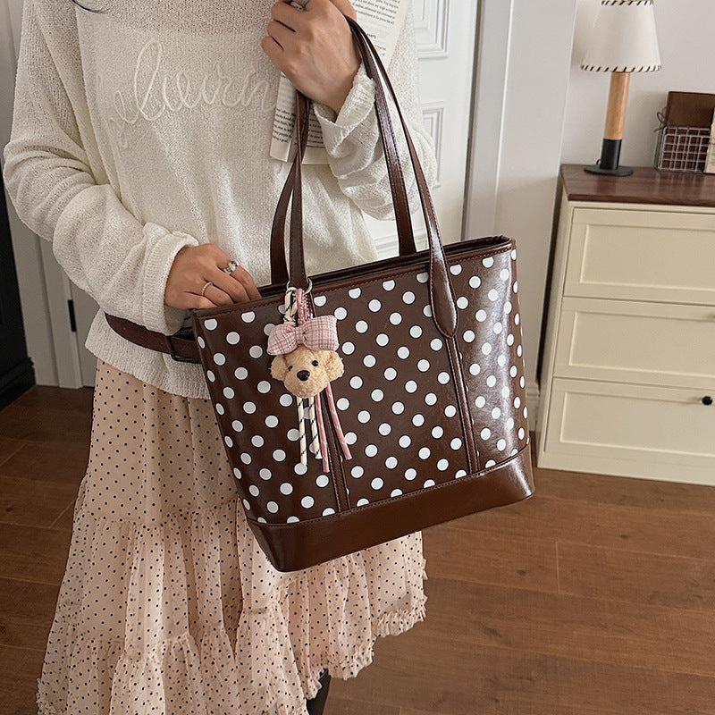 Polka Dot Print Casual Tote Bowlift