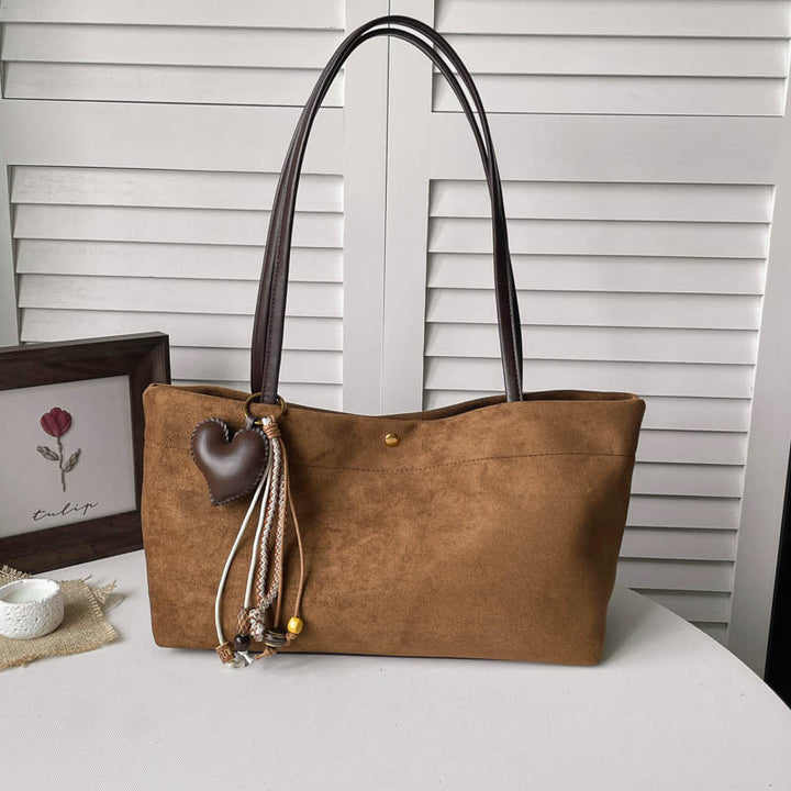 Suede Shoulder Tote Bag Bowlift