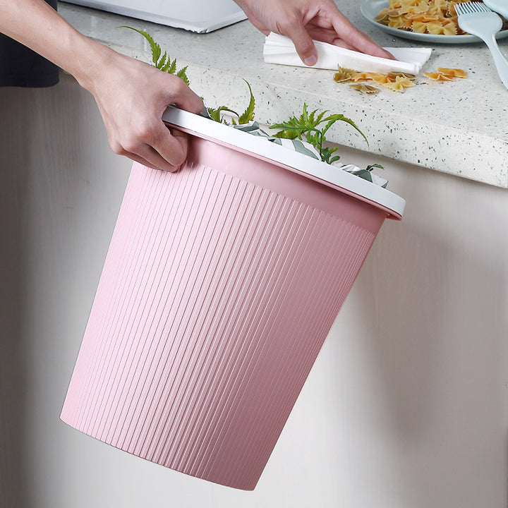 Ladies elegant and practical waste bin with ribbed surface Bowlift
