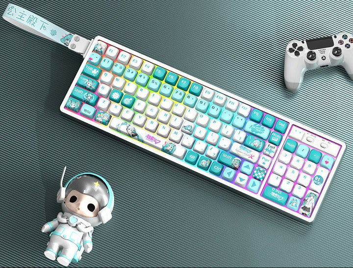 Customizable RGB Gaming Keyboard with Artistic Keycaps Bowlift