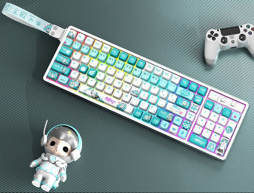 Customizable RGB Gaming Keyboard with Artistic Keycaps Bowlift