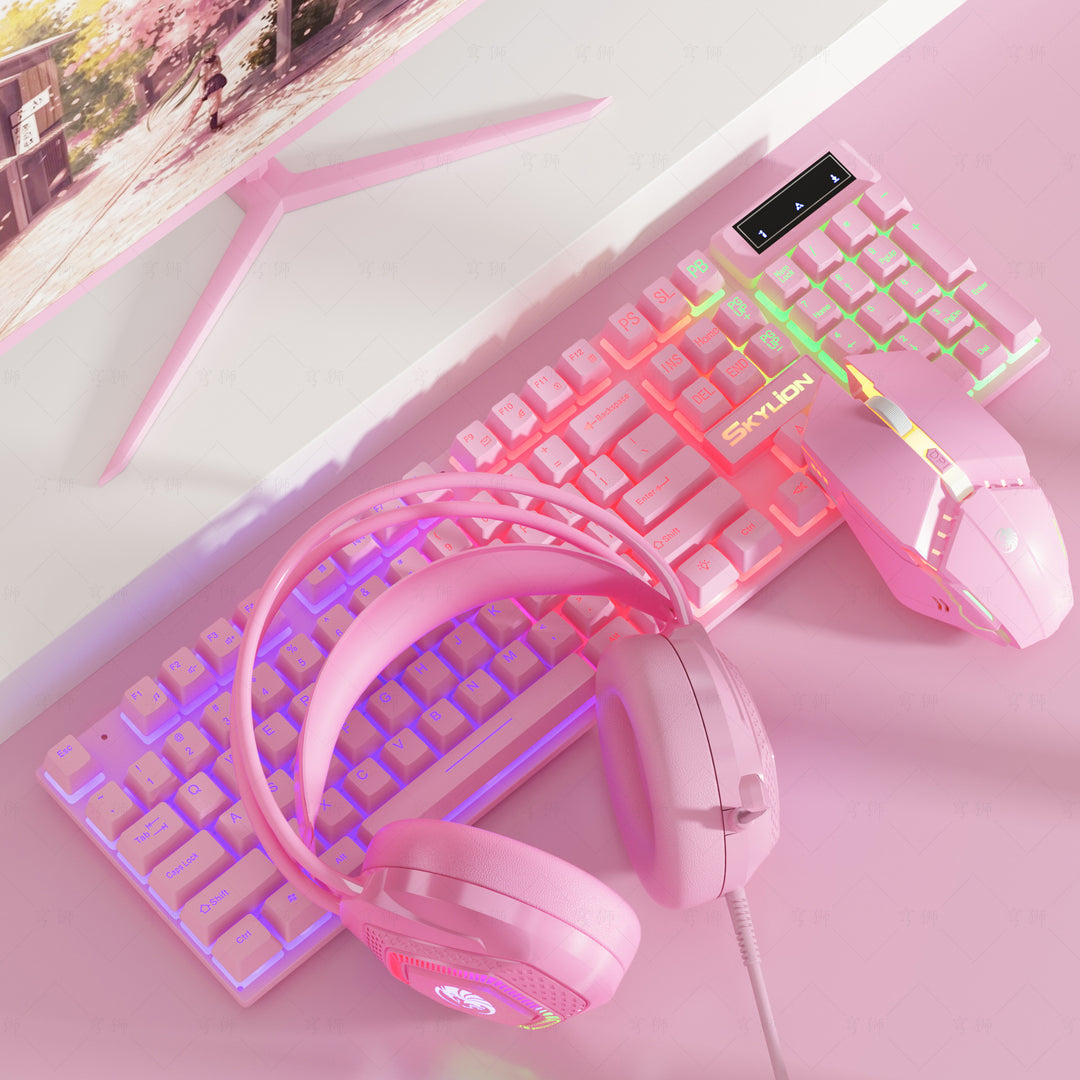 RGB Gaming Keyboard, Headset, and Mouse Set Bowlift