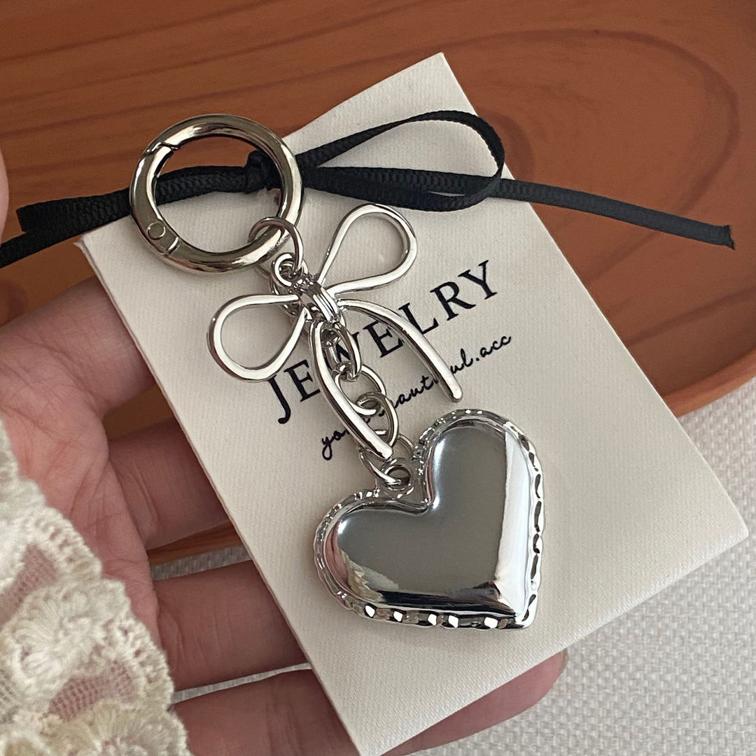 Heart-Shaped Charm Keychain Bowlift 1787102644