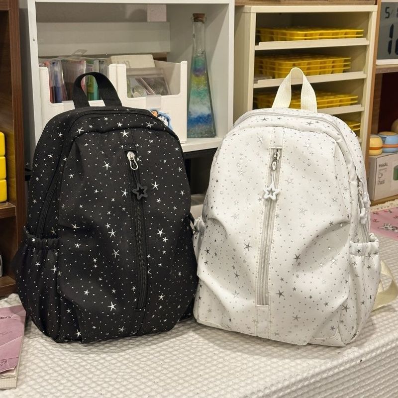 Star-Print Casual Backpack Bowlift