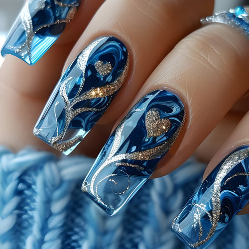 Nail art in maritime elegance design Bowlift