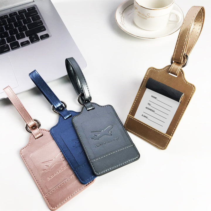 Premium PU Leather Travel Luggage Tag Bowlift
