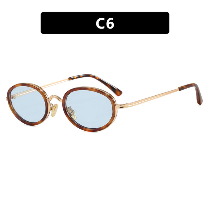 Ladies elegant round sunglasses with stylish metal frame Bowlift