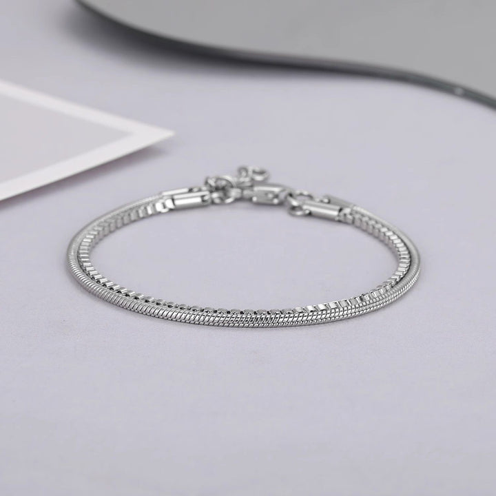 Sleek Double-Chain Stainless Steel Bracelet Bowlift