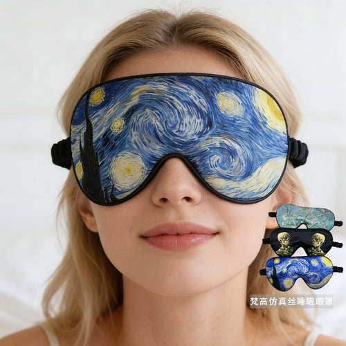 Unisex soft ergonomic sleep mask with contoured eye area and adjustable elastic band Bowlift
