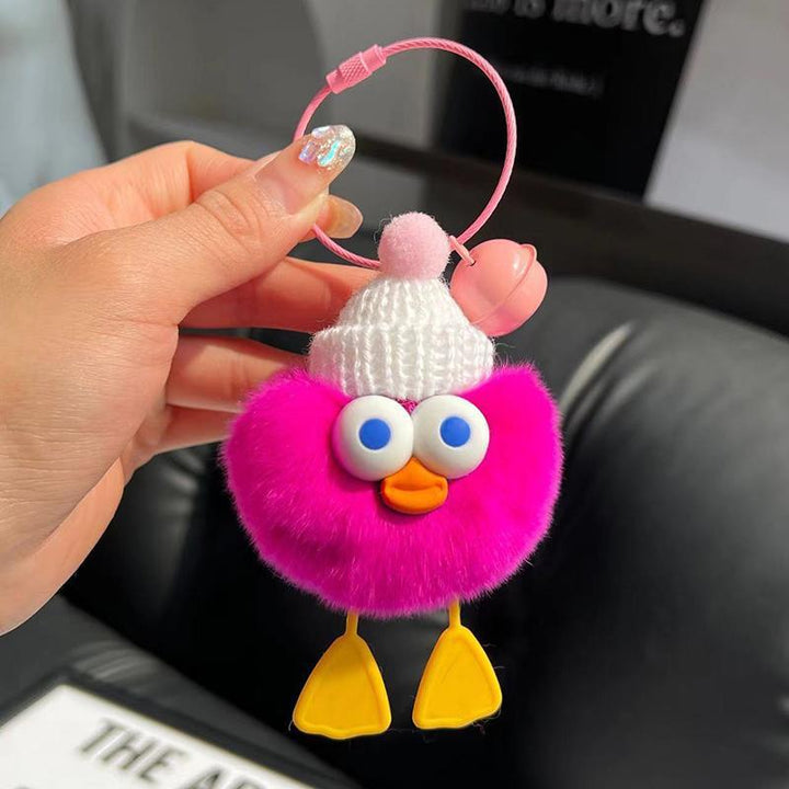 Cute Plush Duck Keychain Accessory Bowlift