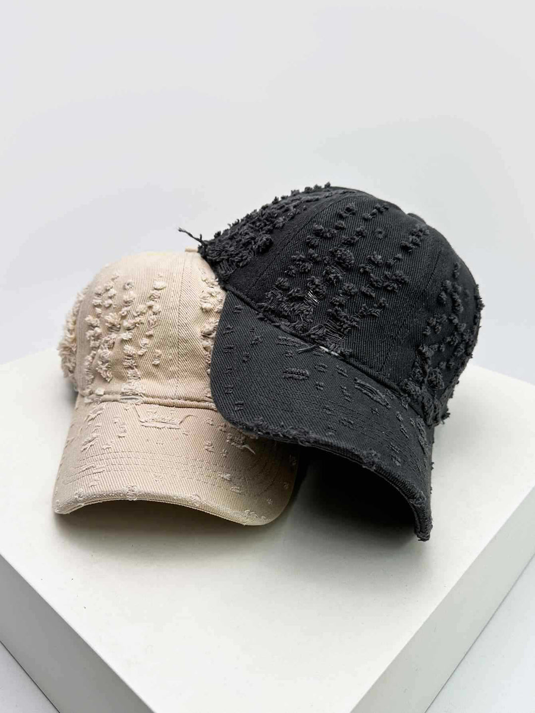 Women's Distressed Textured Baseball Cap Bowlift