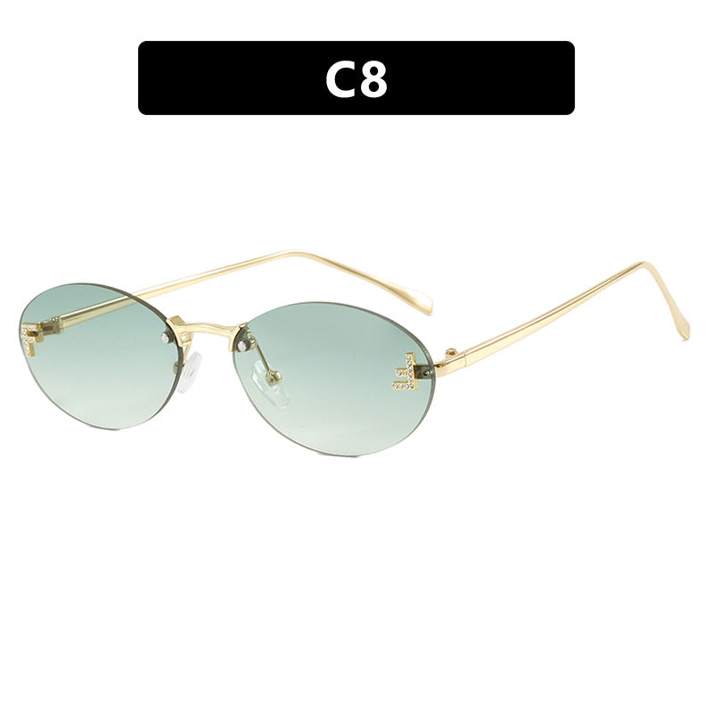 Women's fashionable sunglasses with elegant mirrored lens front and delicate metal frame Bowlift